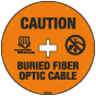 Caution Buried Fiber Optic Cable Soil Marker