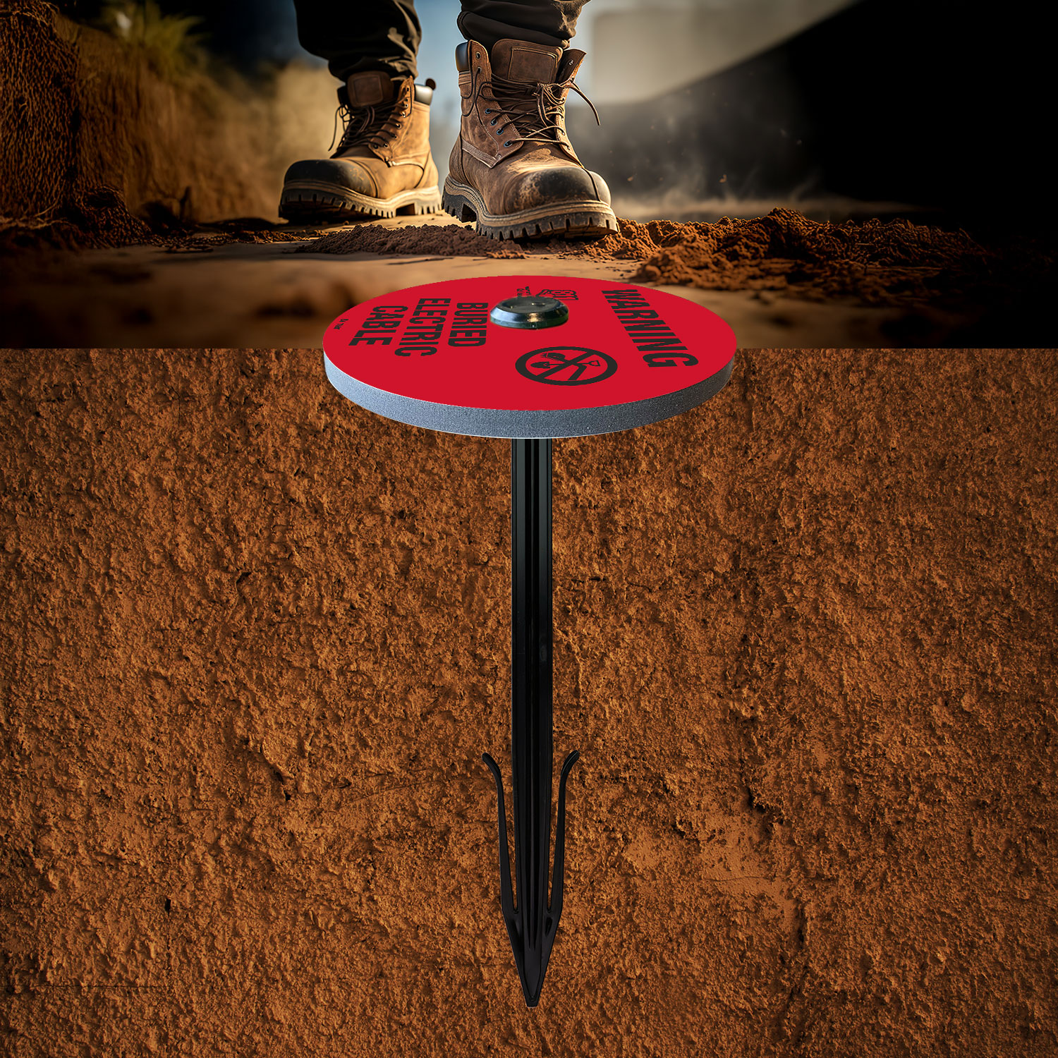 Warning Buried Electric Cable Soil Marker