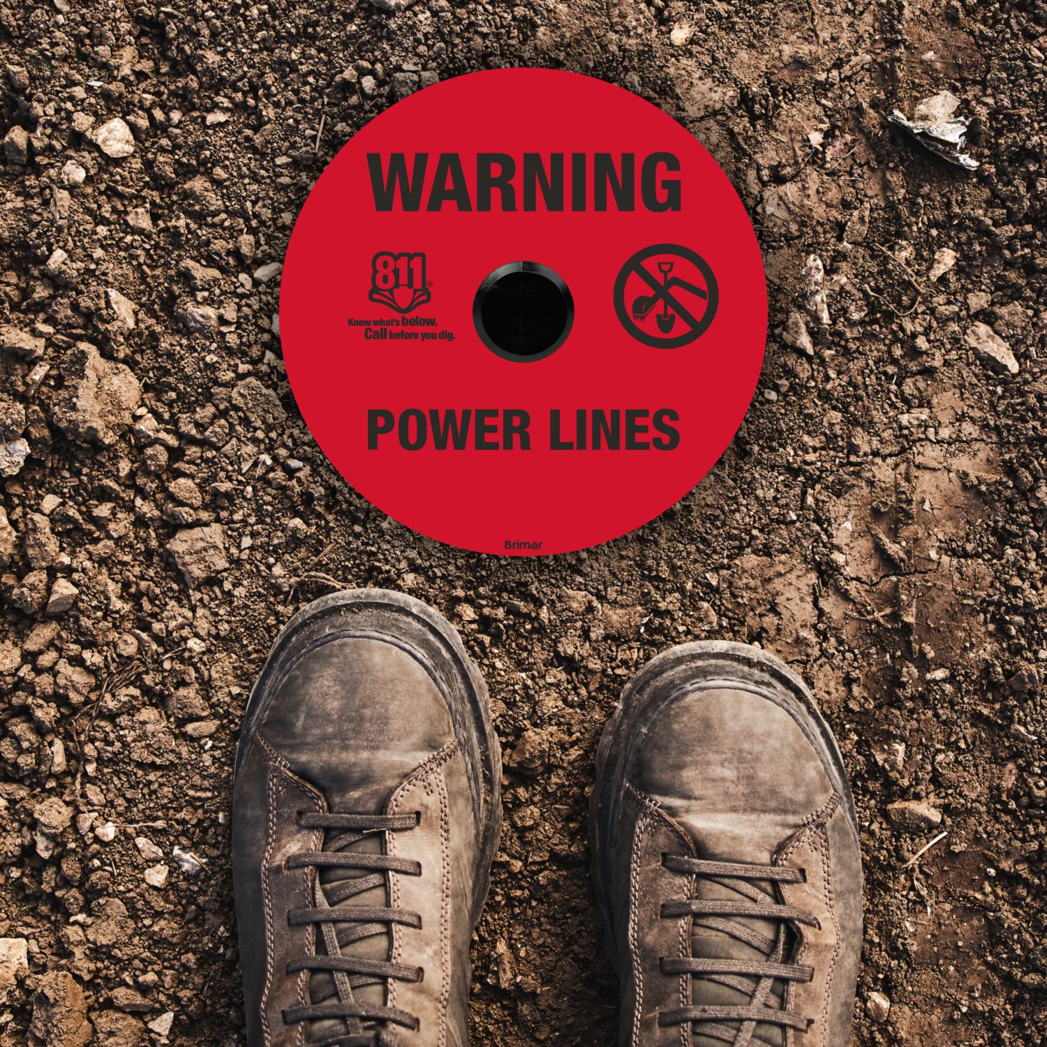 Warning Power Lines Soil Marker 