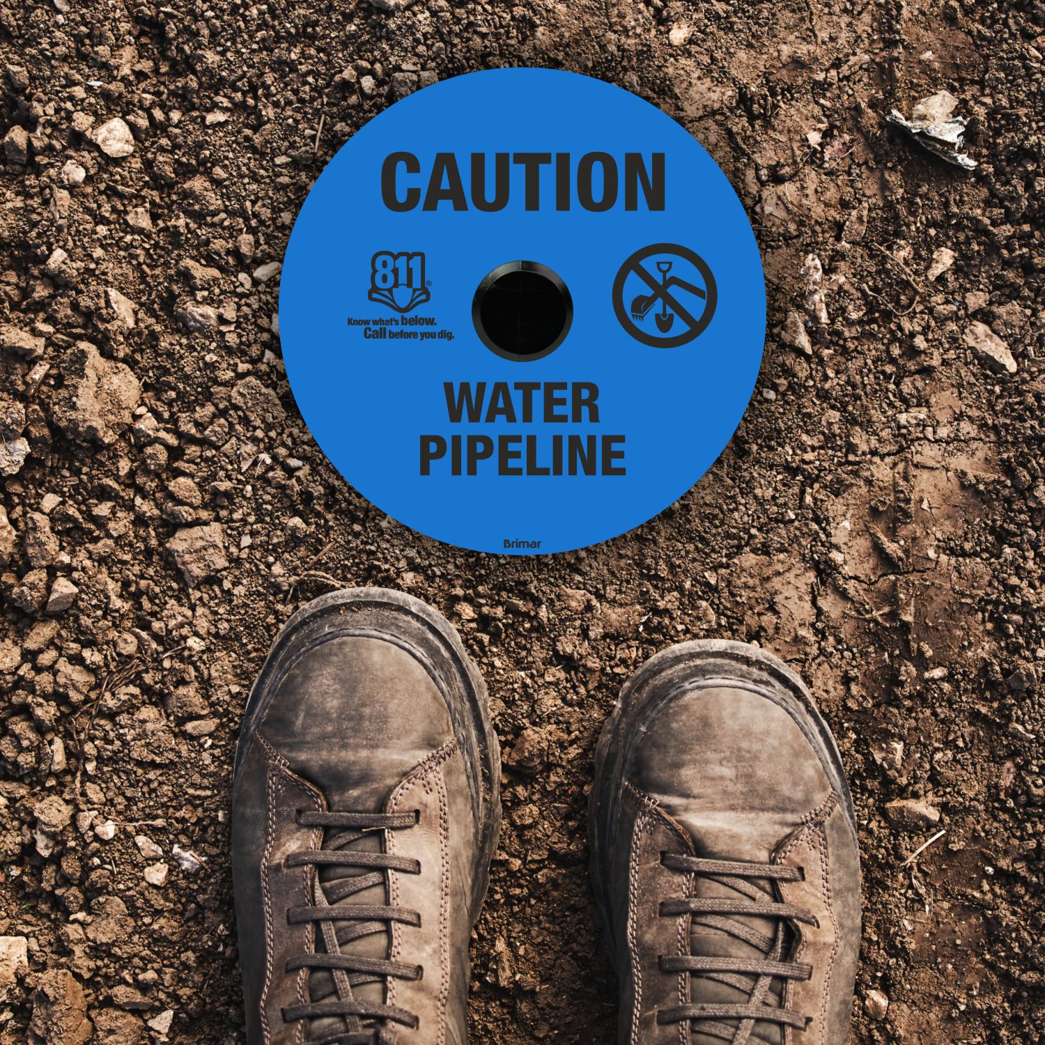 Caution Water Pipeline Soil Marker 