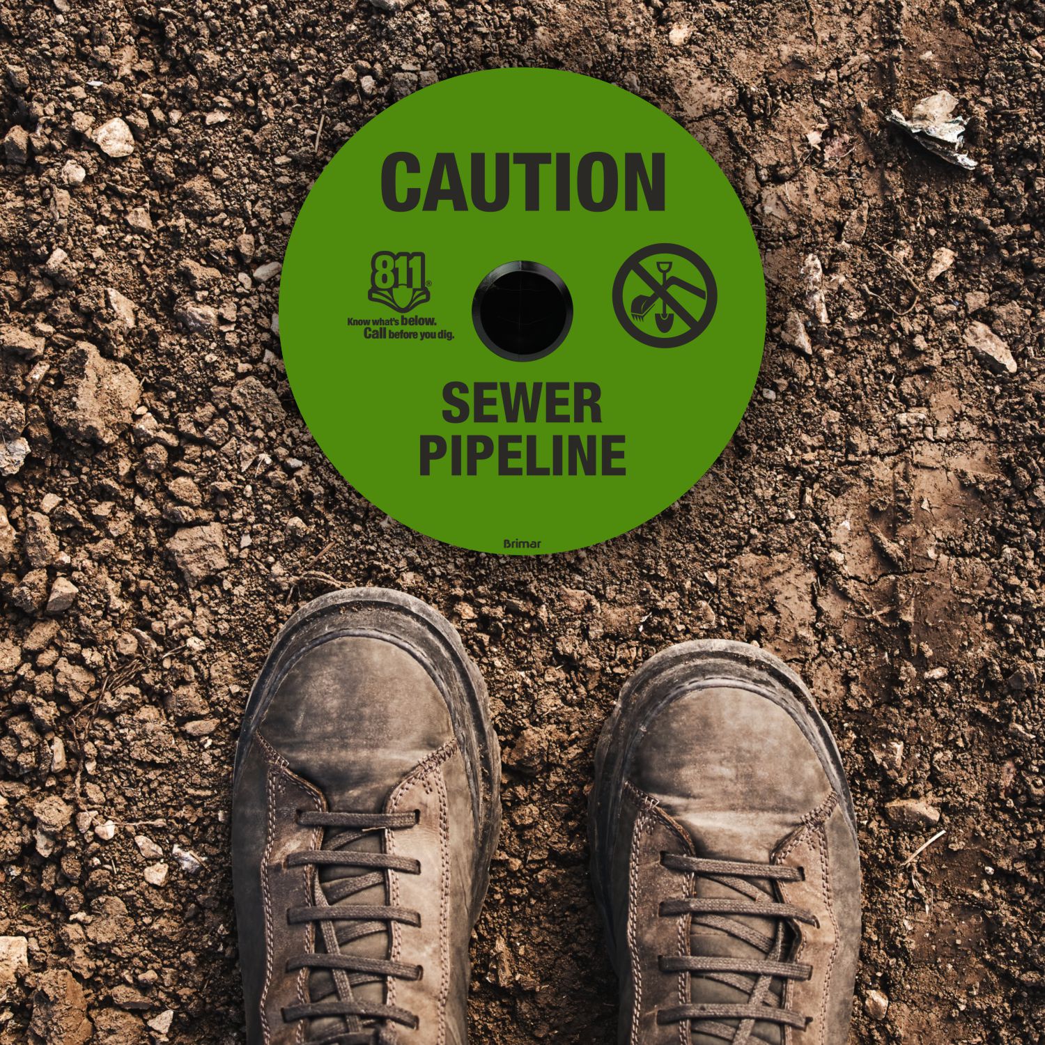 Caution Sewer Pipeline Soil Marker 