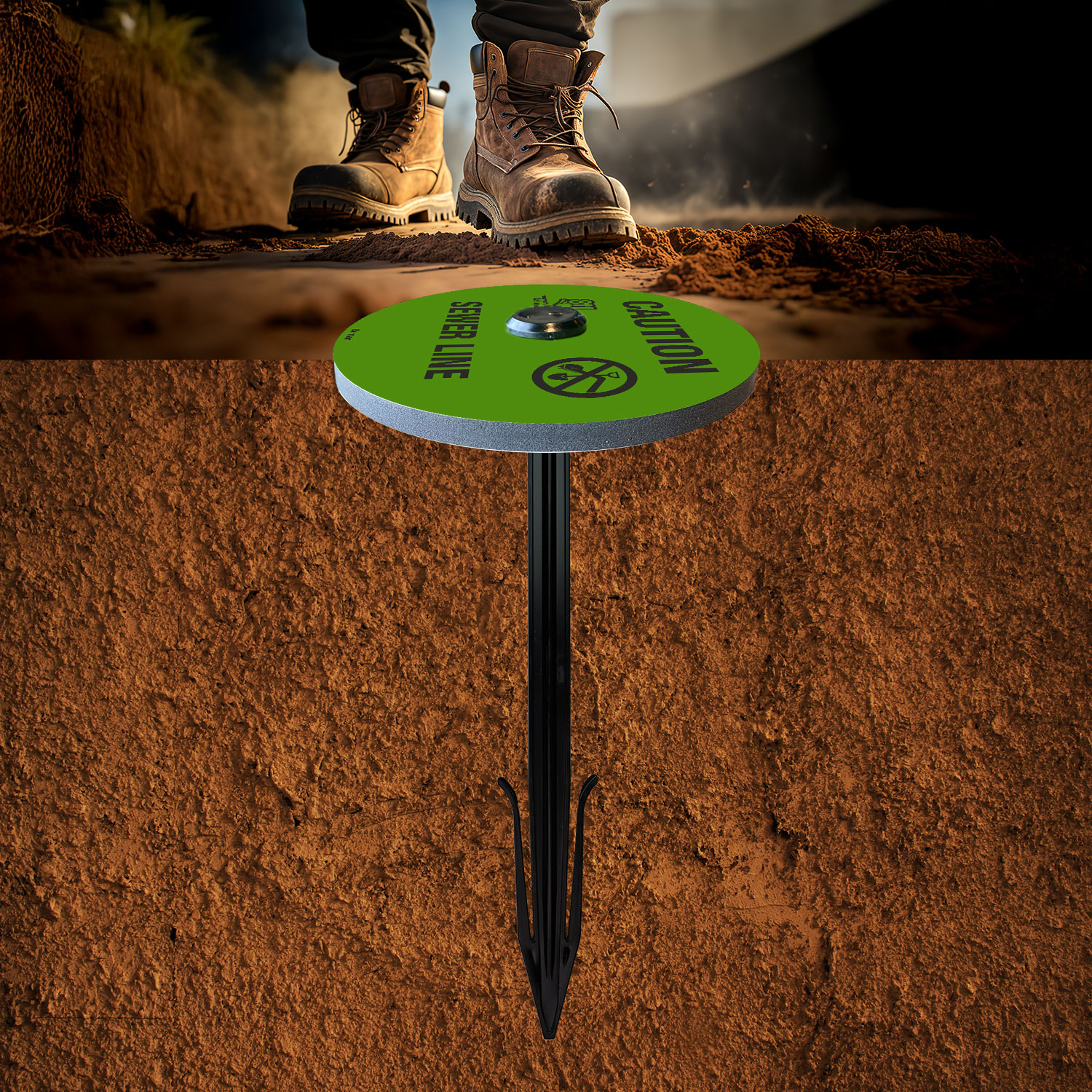 Caution Sewer Line Soil Marker 
