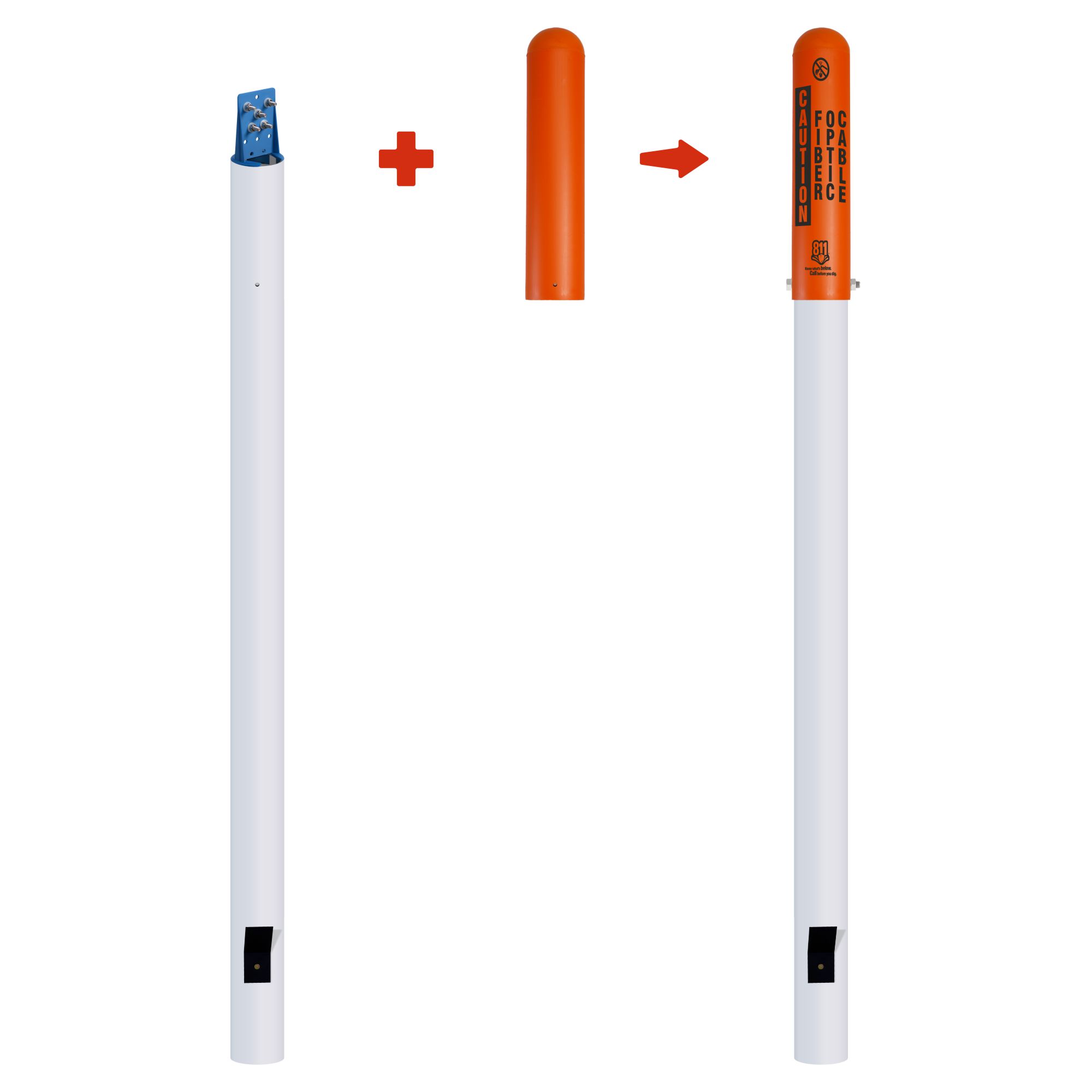 Caution Fiber Optic Cable Locator Bullet Marker