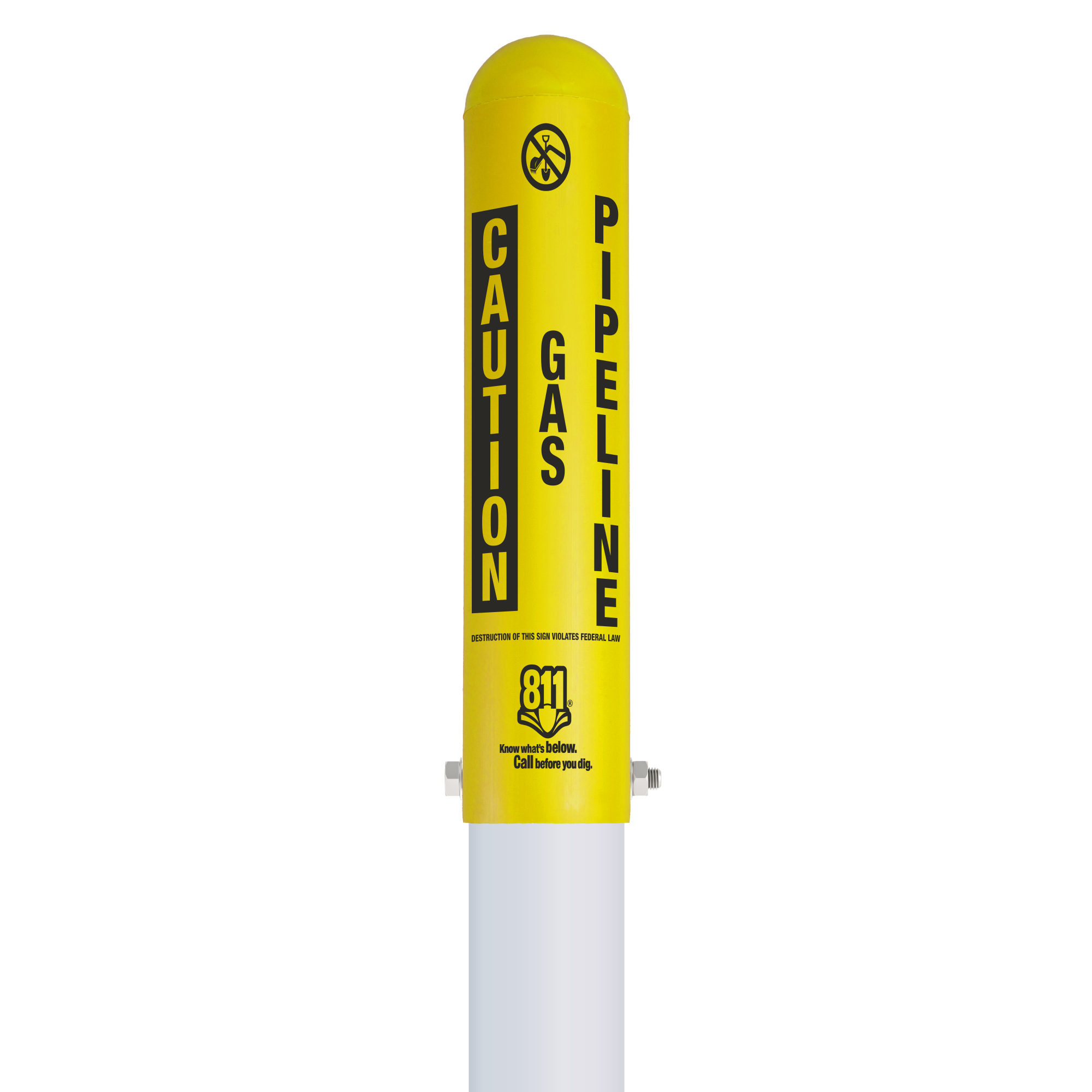 Caution Gas Pipeline Locator Bullet Marker