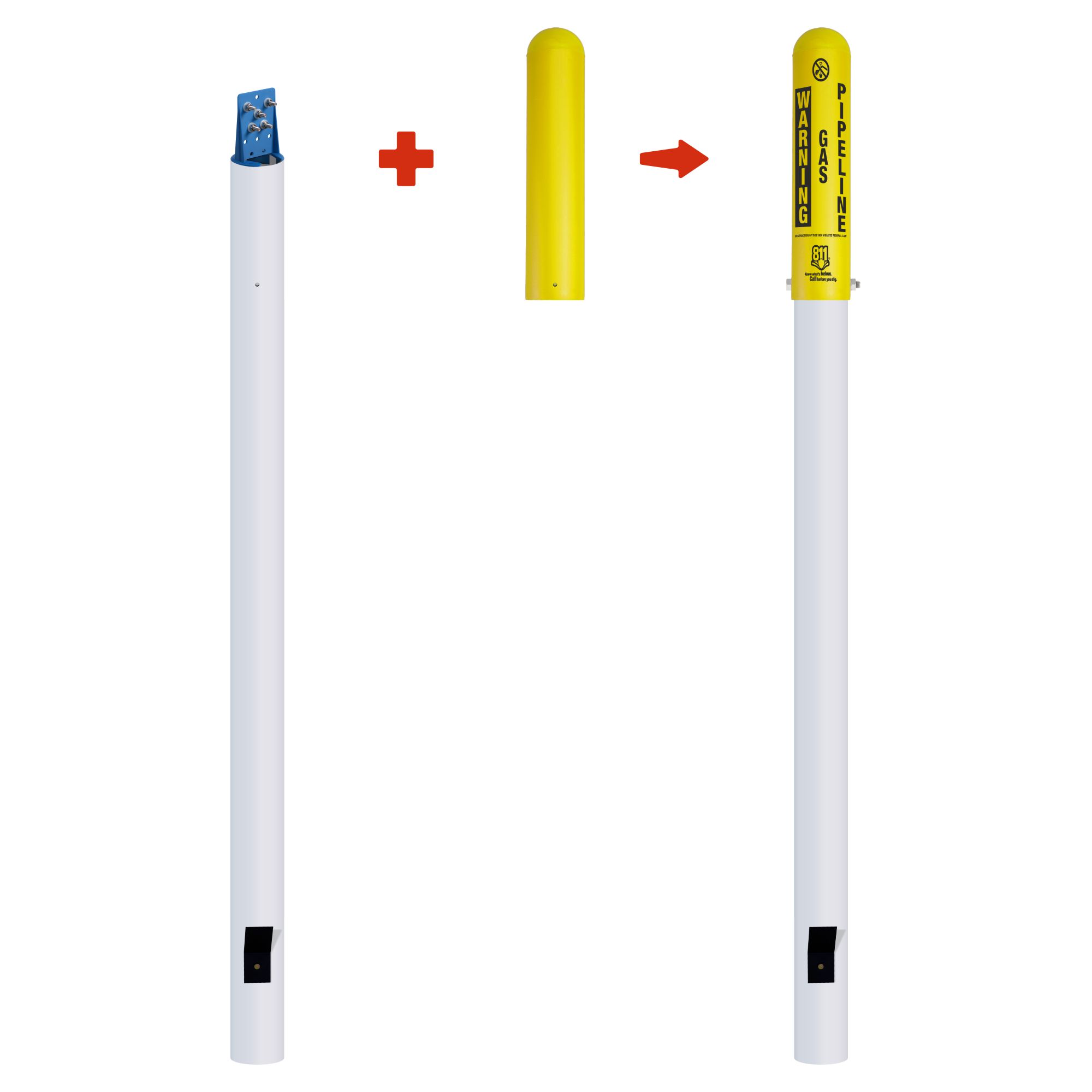 Warning Gas Pipeline Locator Bullet Marker