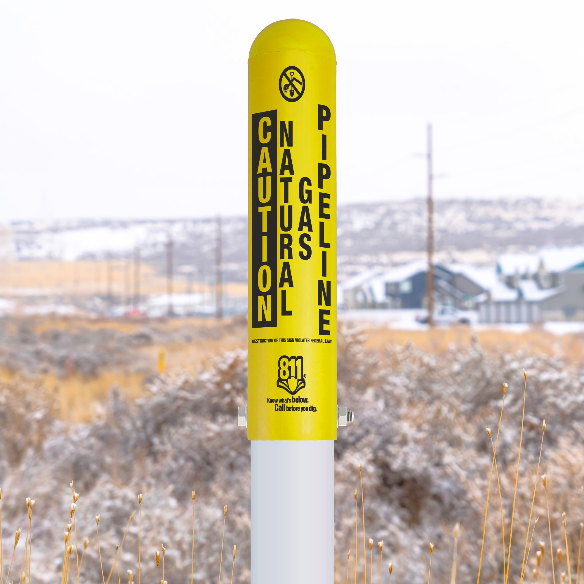 Caution Natural Gas Pipeline Locator Bullet Marker