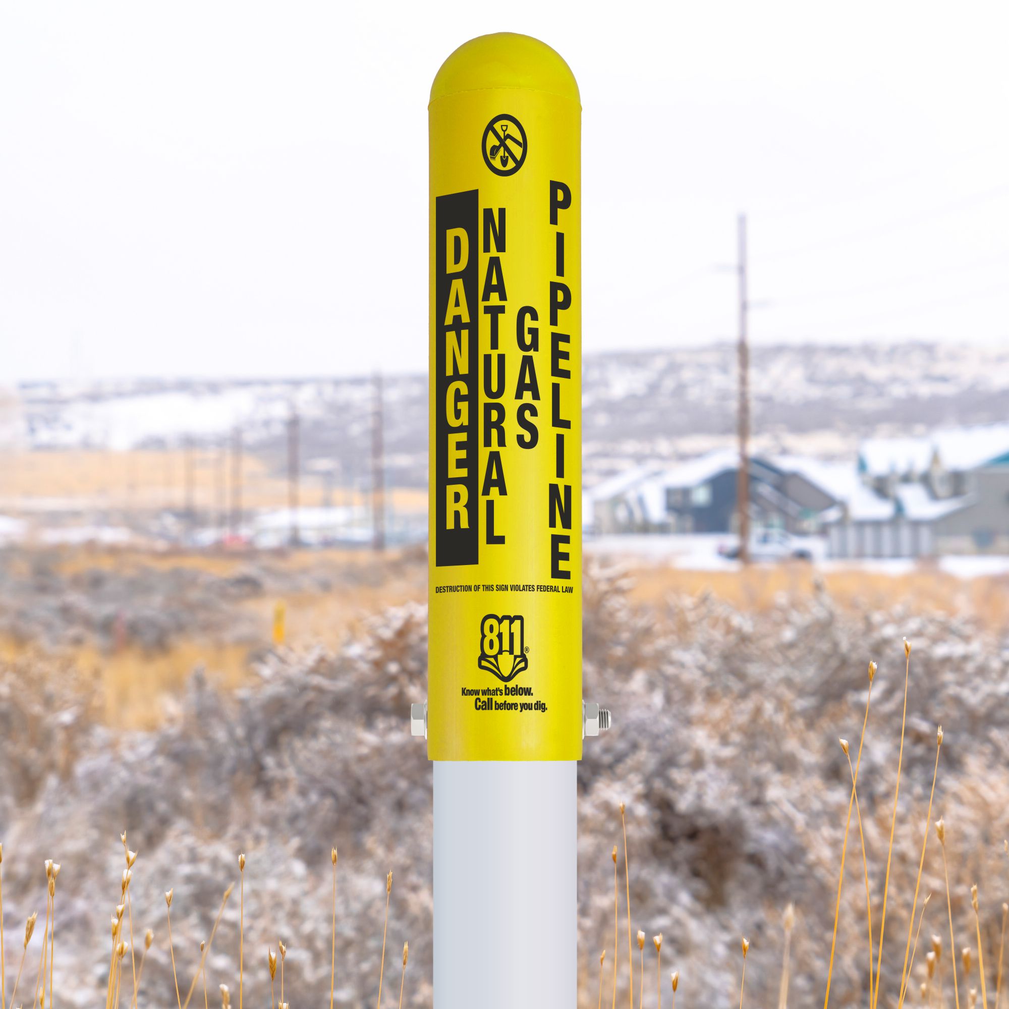 Danger Natural Gas Pipeline Locator Bullet Marker