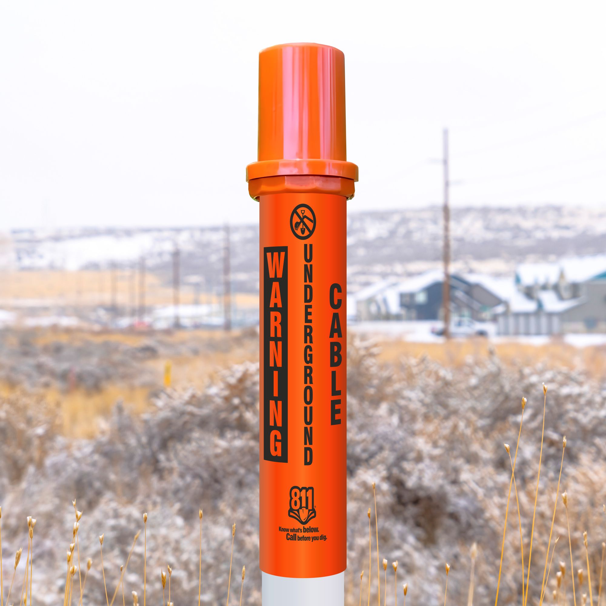 Warning Underground Cable Locator Bullet Marker With Top Hat
