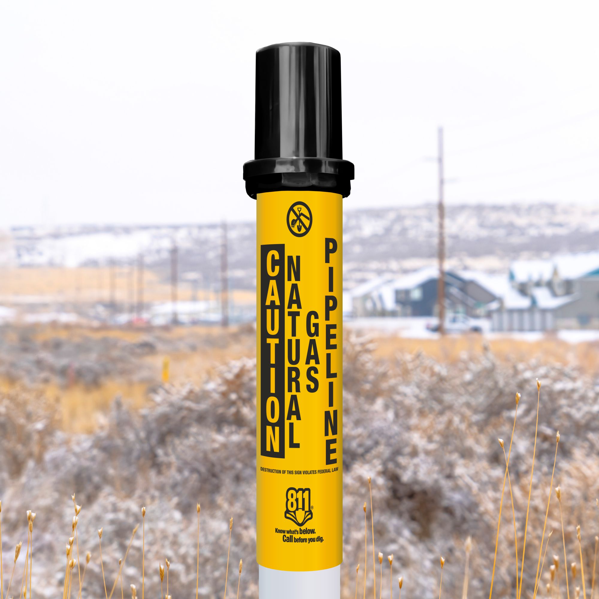 Caution Natural Gas Pipeline Cathodic Marker