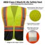 ANSI Class 2 Mesh Hi-Vis Safety Vest with Contrasting Trim & Black Bottoms
