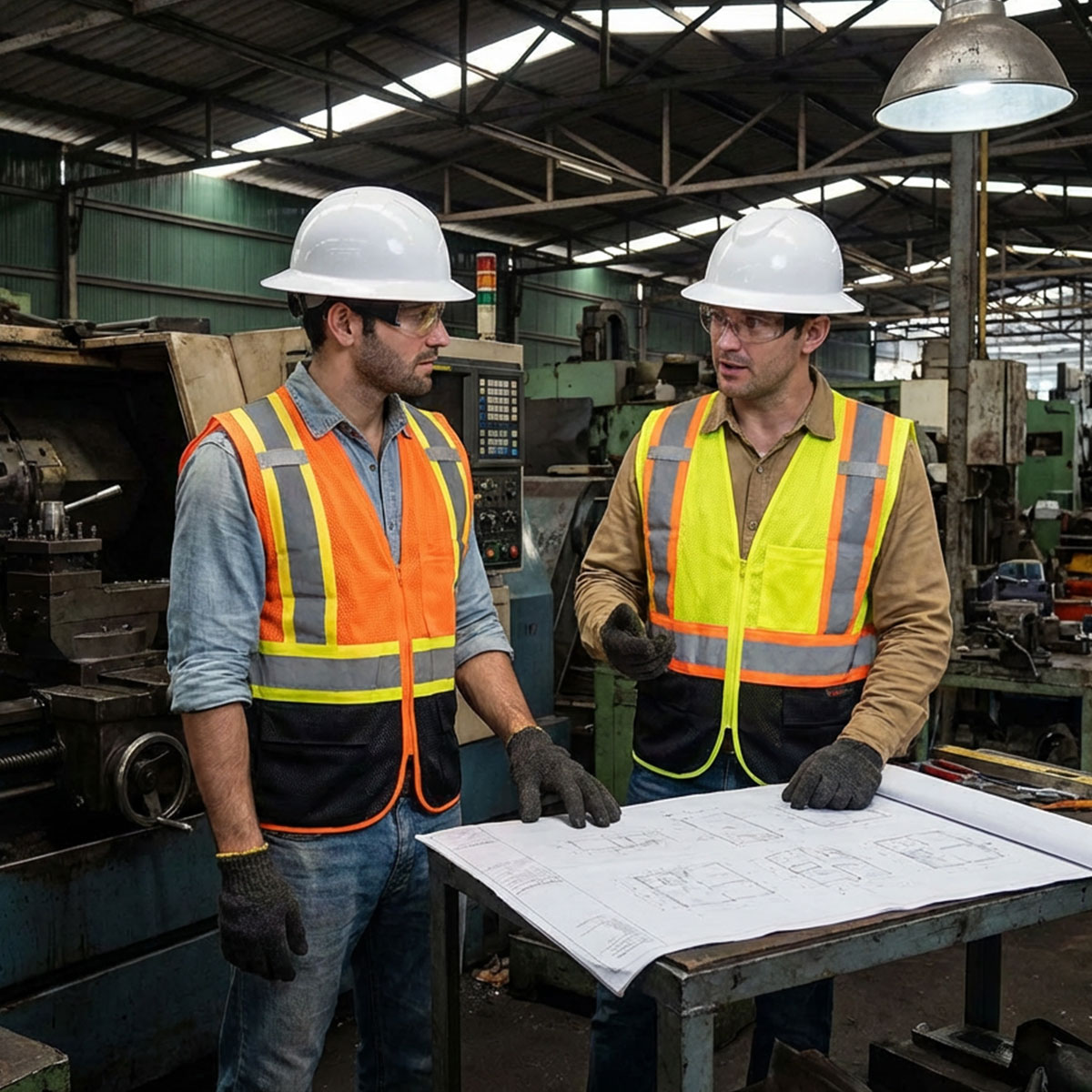 ANSI Class 2 Mesh Hi-Vis Safety Vest with Contrasting Trim & Black Bottoms