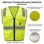 ANSI Class 2 Premium Surveyors Safety Vest with 6 Pockets