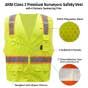 ANSI Class 2 Premium Surveyors Safety Vest with 6 Pockets, Contrasting Trim