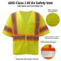 ANSI Class 3 Hi Vis Safety Vest with Zipper and Contrasting Trim