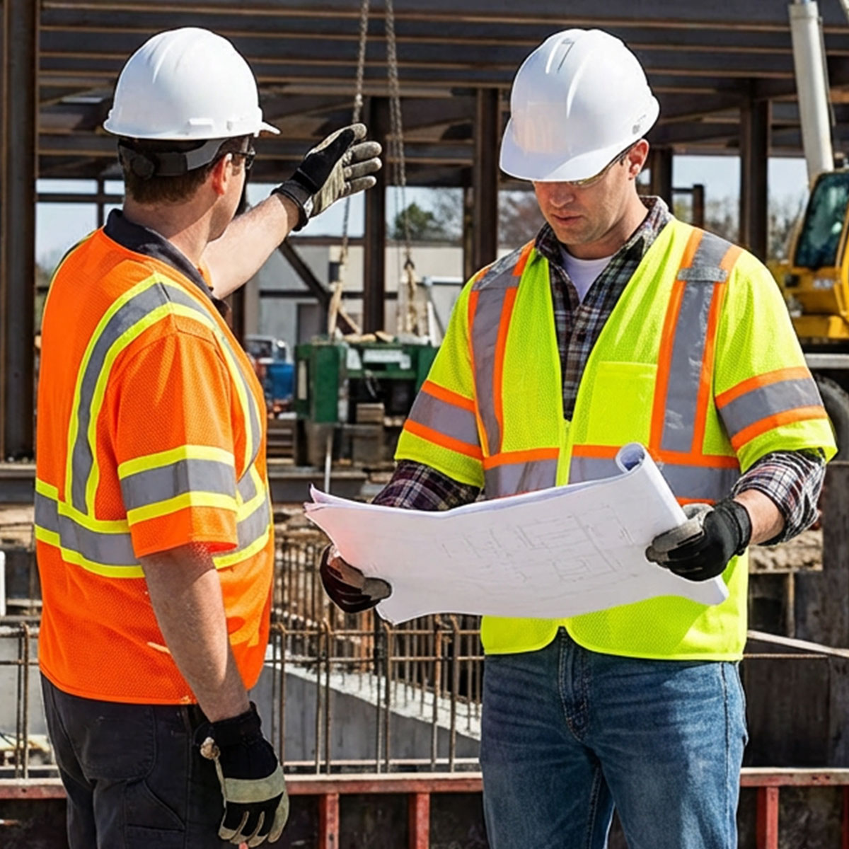 ANSI Class 3 Hi Vis Safety Vest with Zipper and Contrasting Trim