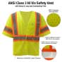ANSI Class 3 Hi Vis Safety Vest with Contrasting Trim, Hook & Loop