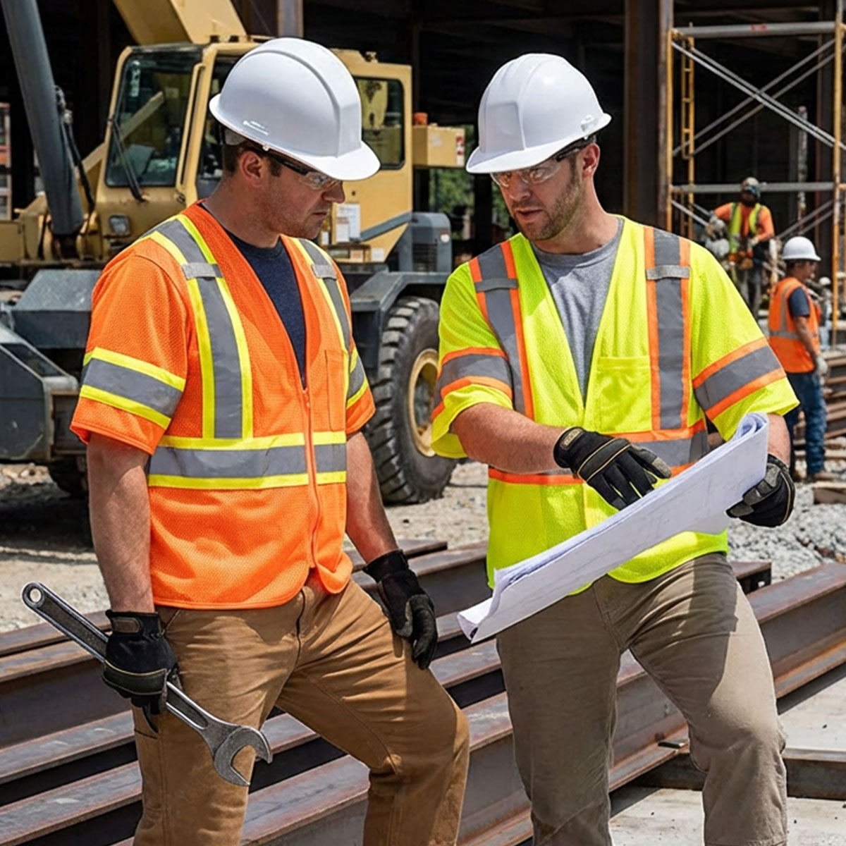 ANSI Class 3 Hi Vis Safety Vest with Contrasting Trim, Hook & Loop