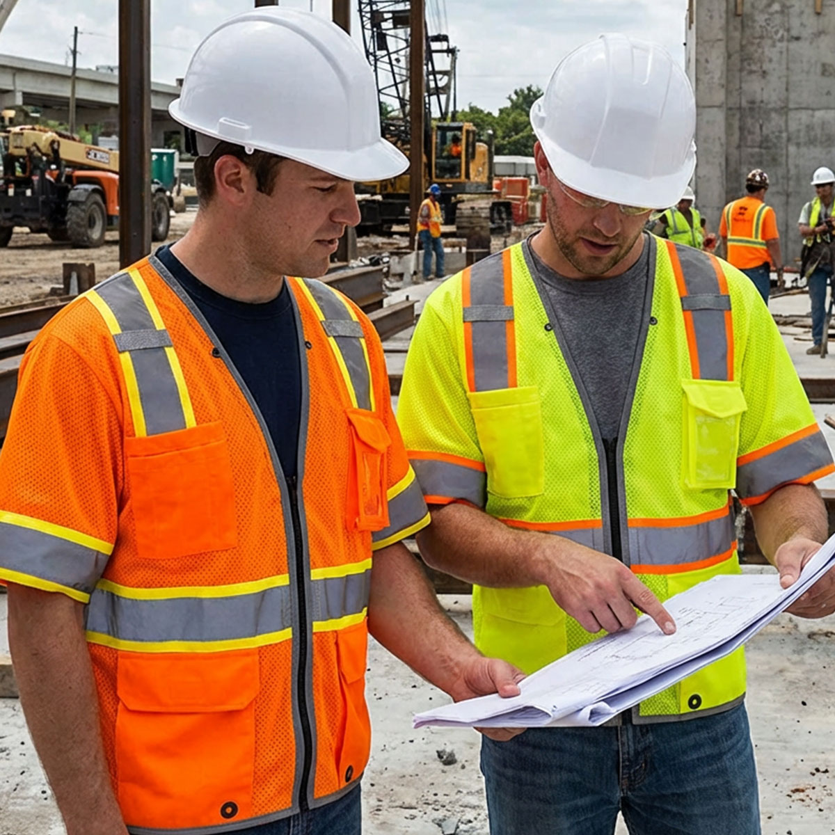 ANSI Class 3 Premium Surveyors Mesh Safety Vest with Zipper