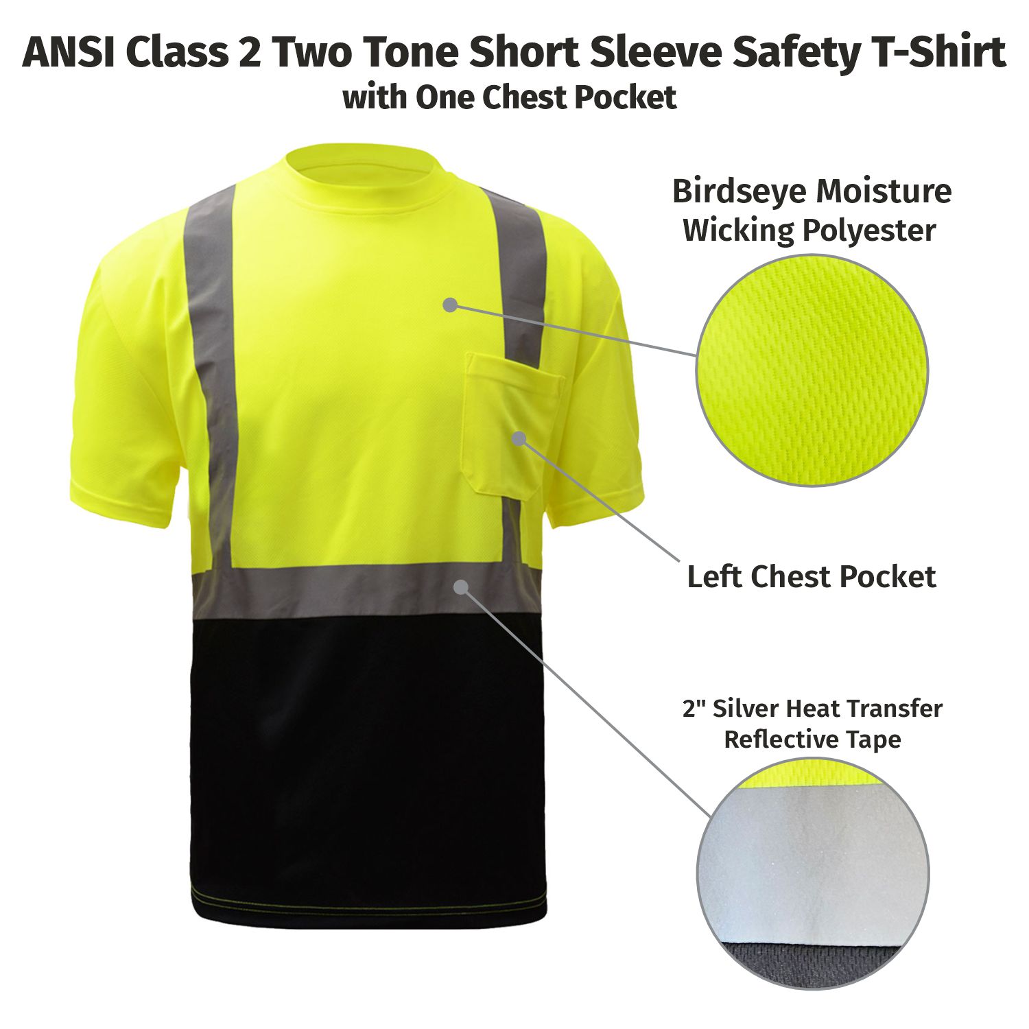 ANSI Class 2 Two Tone Short Sleeve Safety T-Shirt