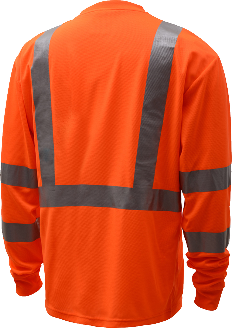 ANSI Class 3 Long Sleeve Safety T-Shirt with Black Bottom