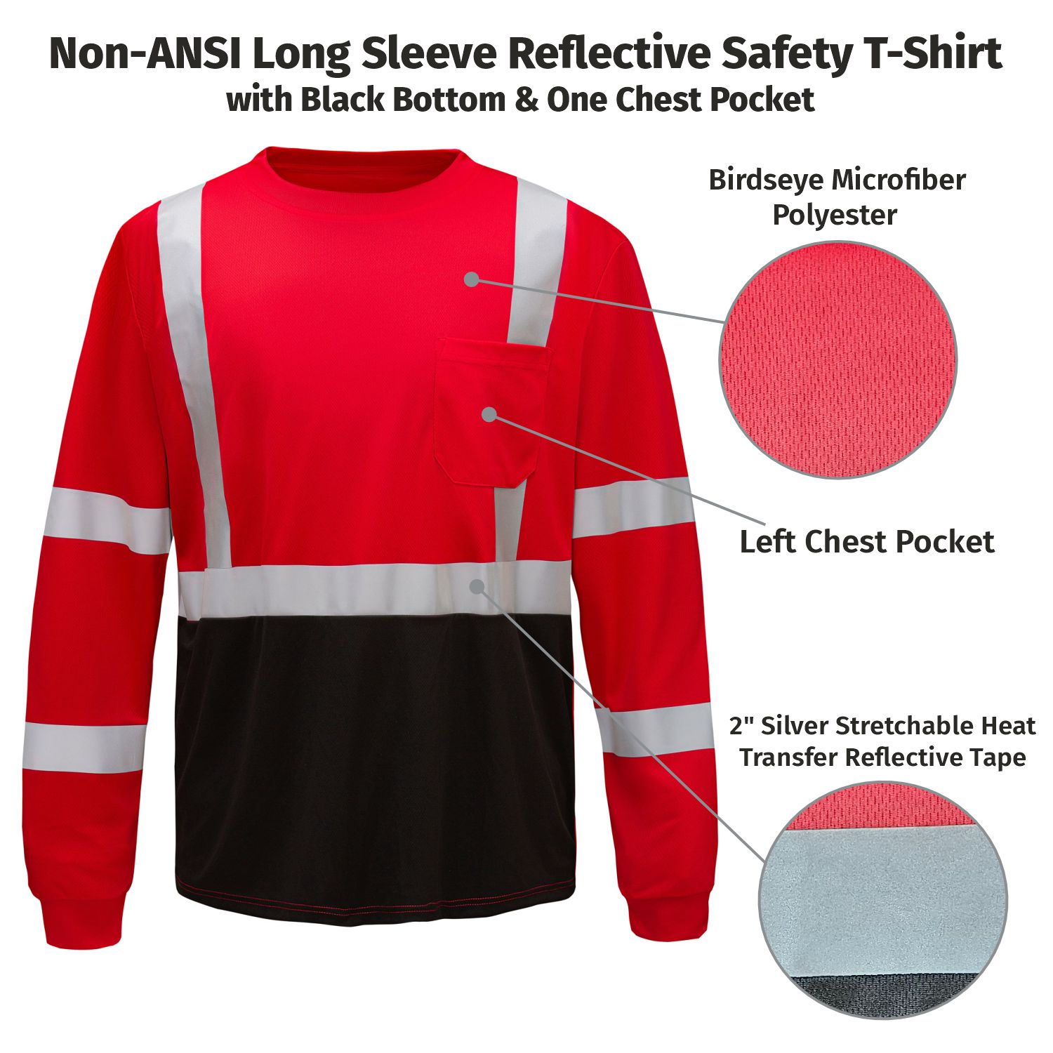 Non-ANSI Long Sleeve Reflective Safety T-Shirt