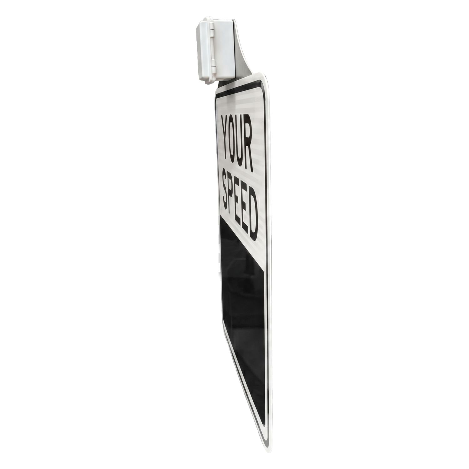 Radar Speed Feedback Sign, 30" White, Solar Powered "Your Speed" LED Display