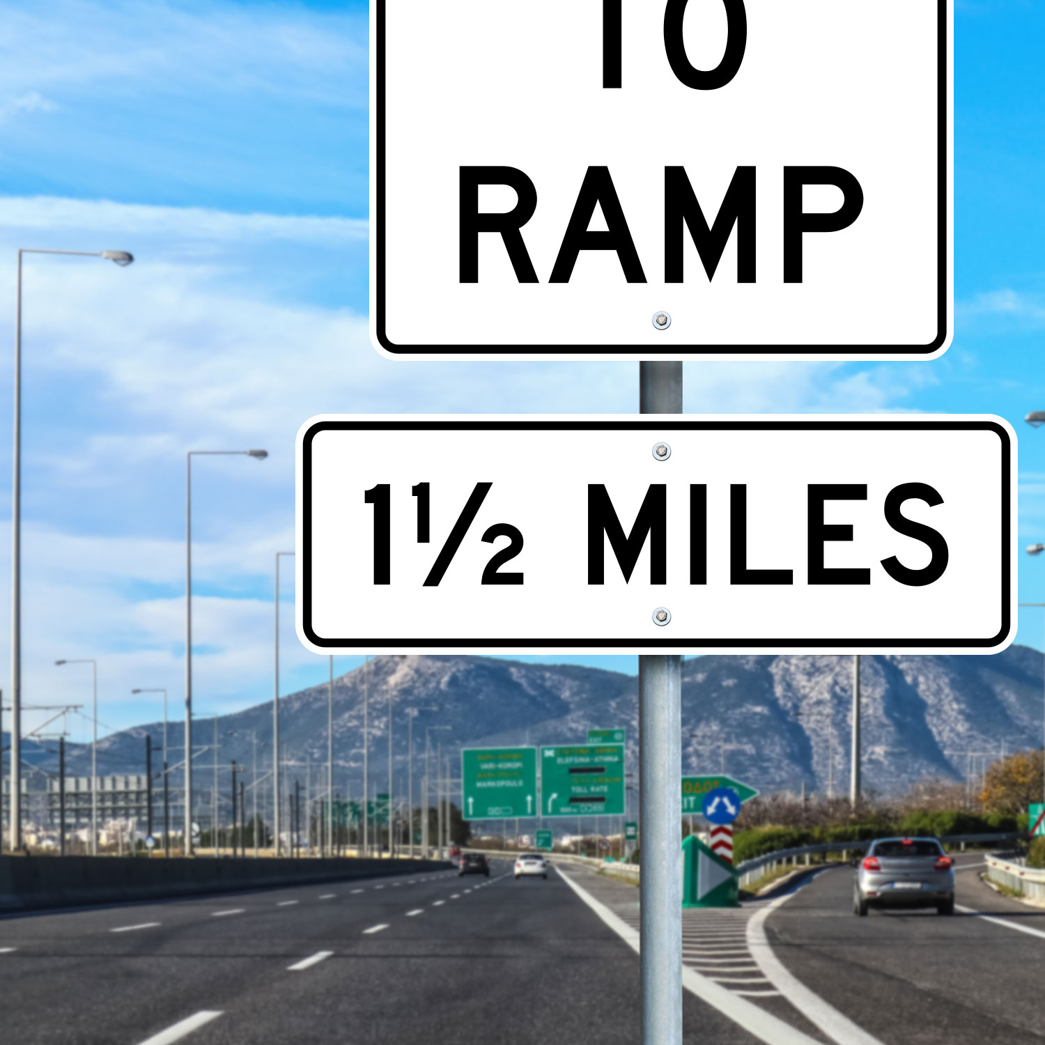 Texas 1½ Miles Sign