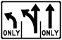 Texas 3 Lane Left and Forward Sign