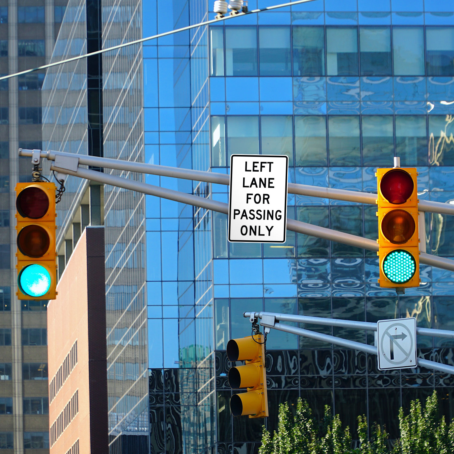 Texas Left Lane For Passing Only Sign