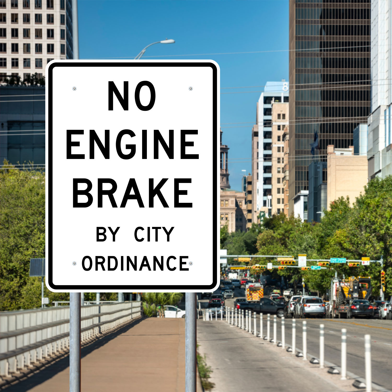 Texas No Engine Brake Sign