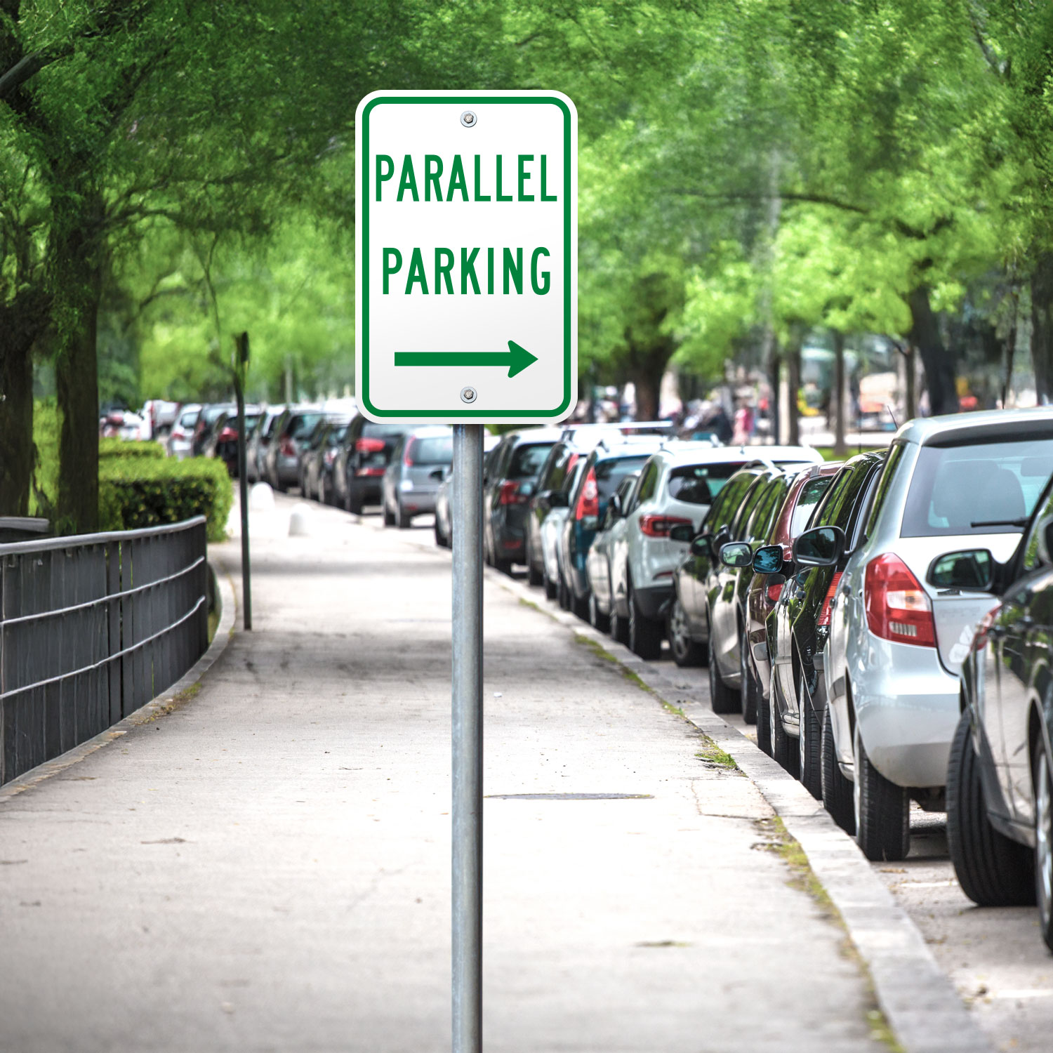 Texas Parallel Parking to the Right Sign