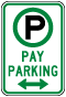 Pay Parking Double-Arrow Sign