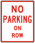 Texas No Parking On Right of Way Sign