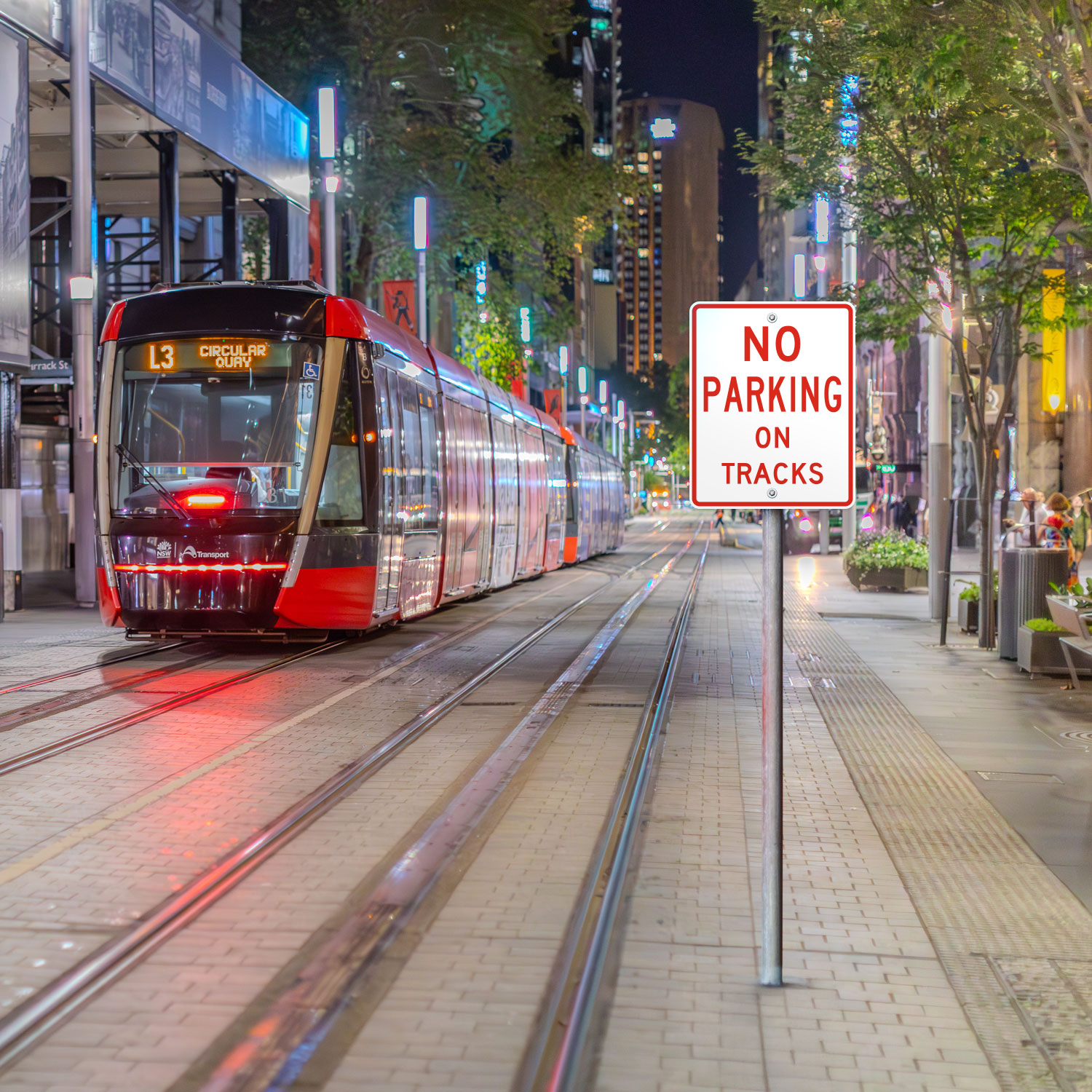 Texas No Parking On Tracks Sign 