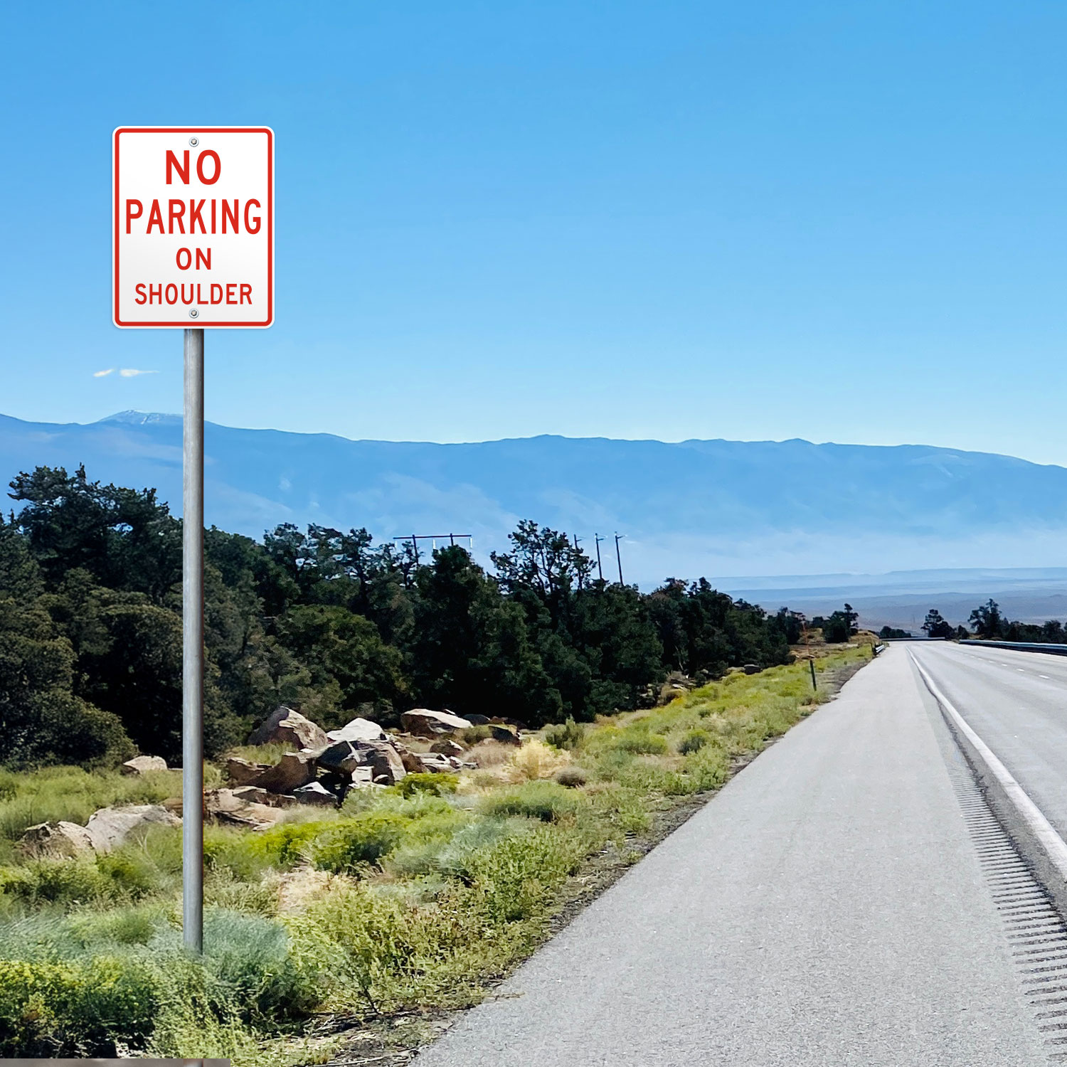 Texas No Parking On Shoulder Sign