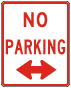 Texas No Parking Double-Arrow Sign
