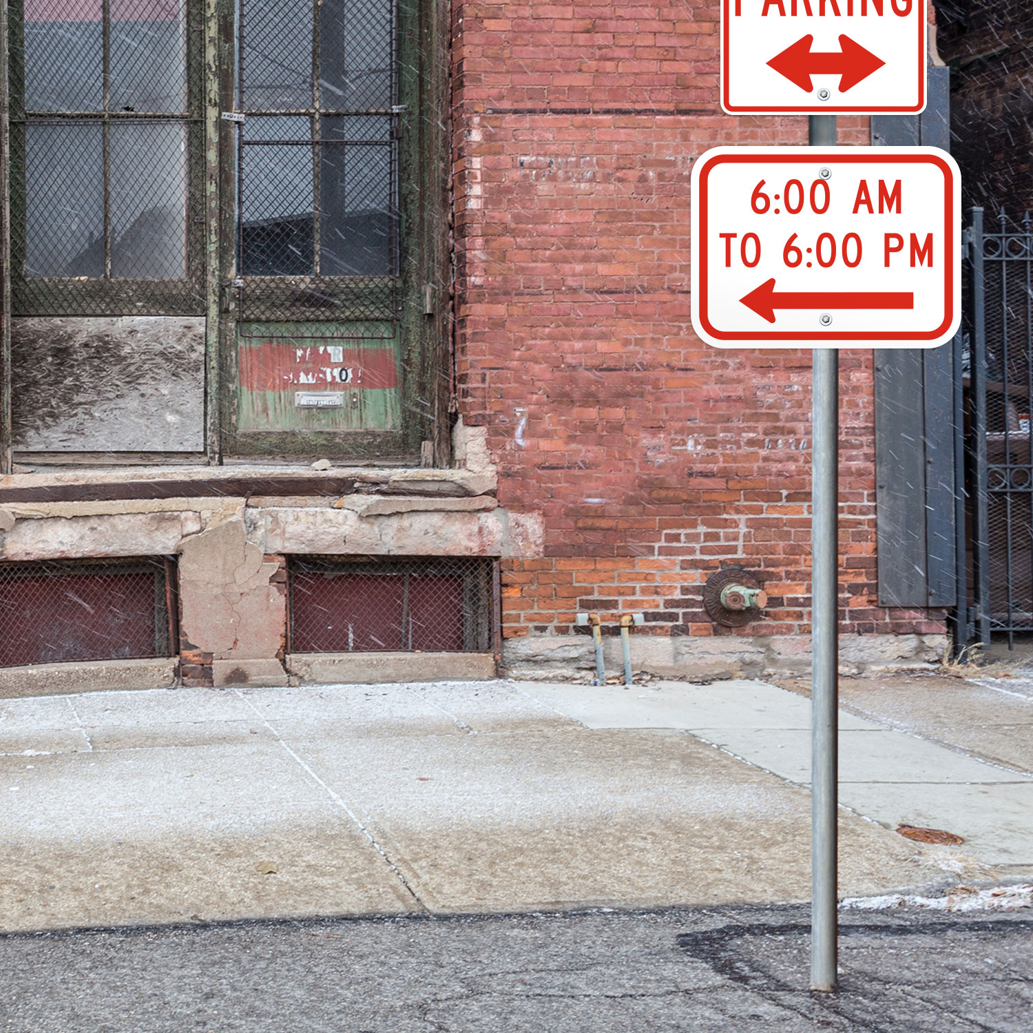 6AM to 6PM to the Left Supplemental Sign 