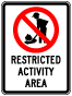 Texas Restricted Activity Area Sign