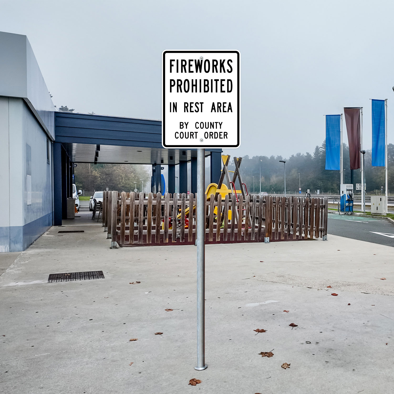 Texas Fireworks Prohibited In Rest Area Sign