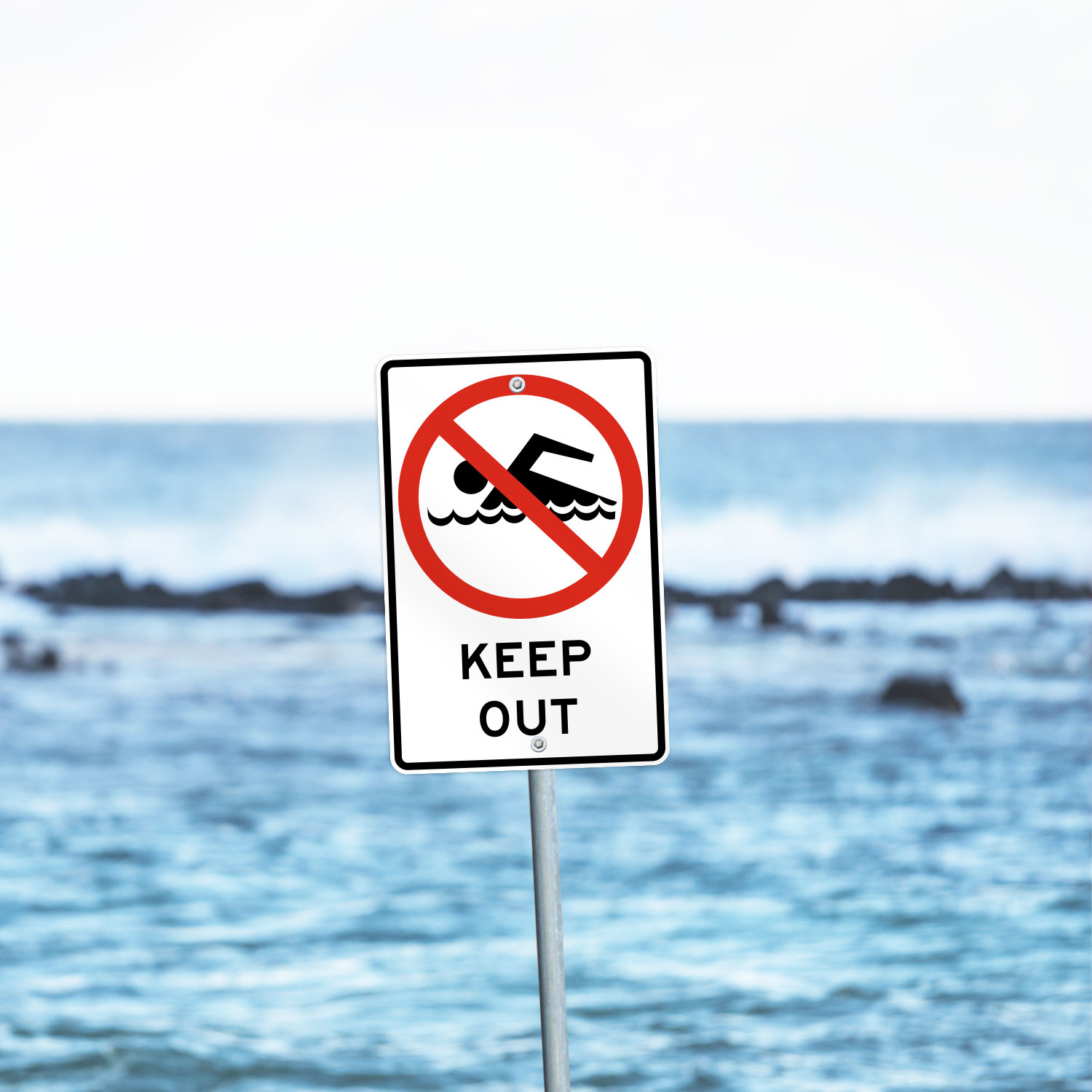 Texas No Swimming Keep Out Sign