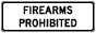 Texas Firearms Prohibited Supplemental Sign