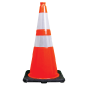28" Performance Orange Traffic Cone, 10lbs Black Base & HIP Reflective Bands