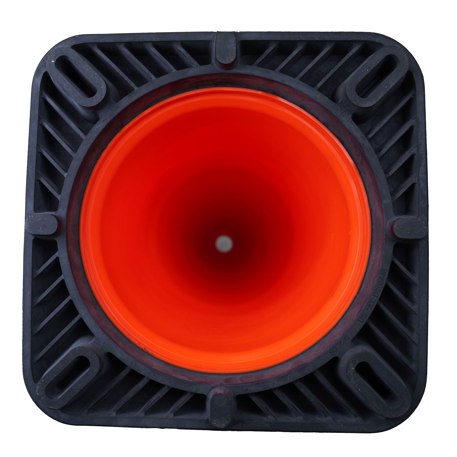 36" Elite FL Orange Traffic Cone, 12lbs Black Base & 3M Reflective Bands