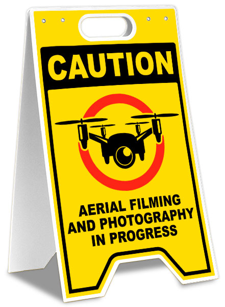 Caution Remote Controlled Aircraft In Use Floor Sign