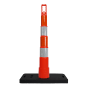 42" Channelizer Cone with four (6") Reflective Collars + 30lb Base