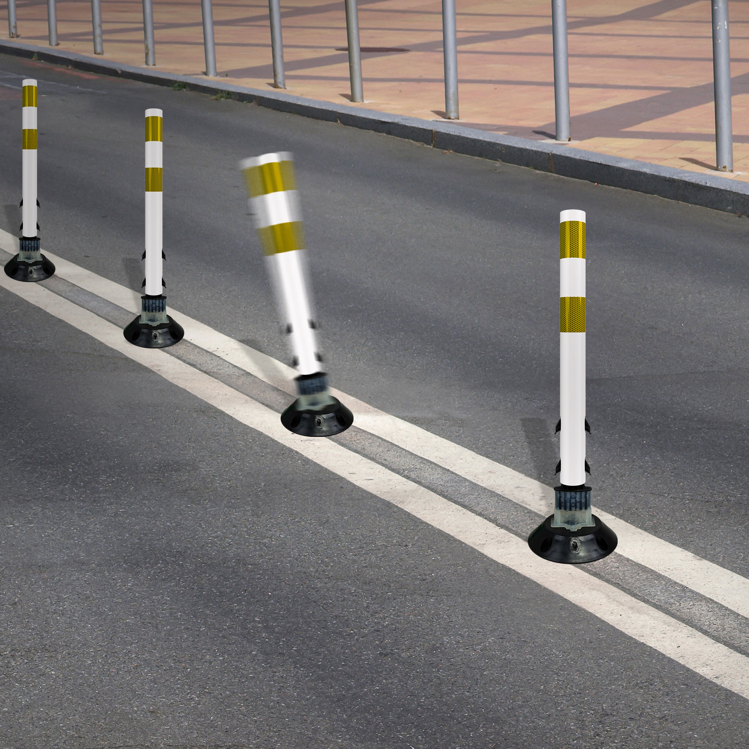 White Flexstake Surface Mount Tubular Traffic Delineator