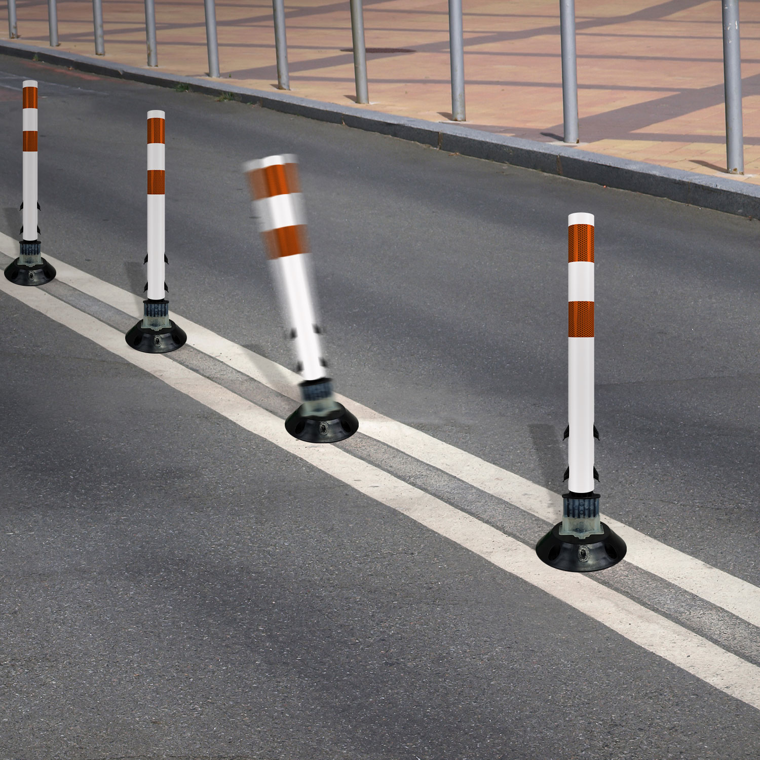 White Flexstake Surface Mount Tubular Traffic Delineator