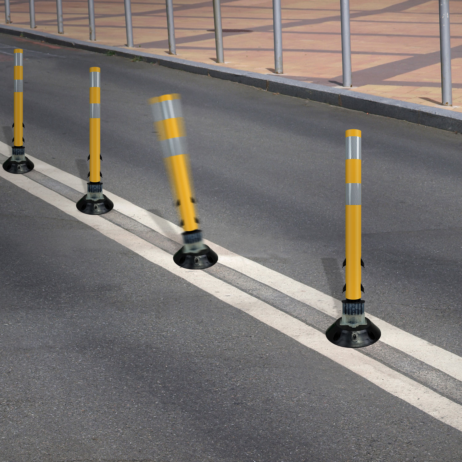 Yellow Flexstake Surface Mount Tubular Traffic Delineator