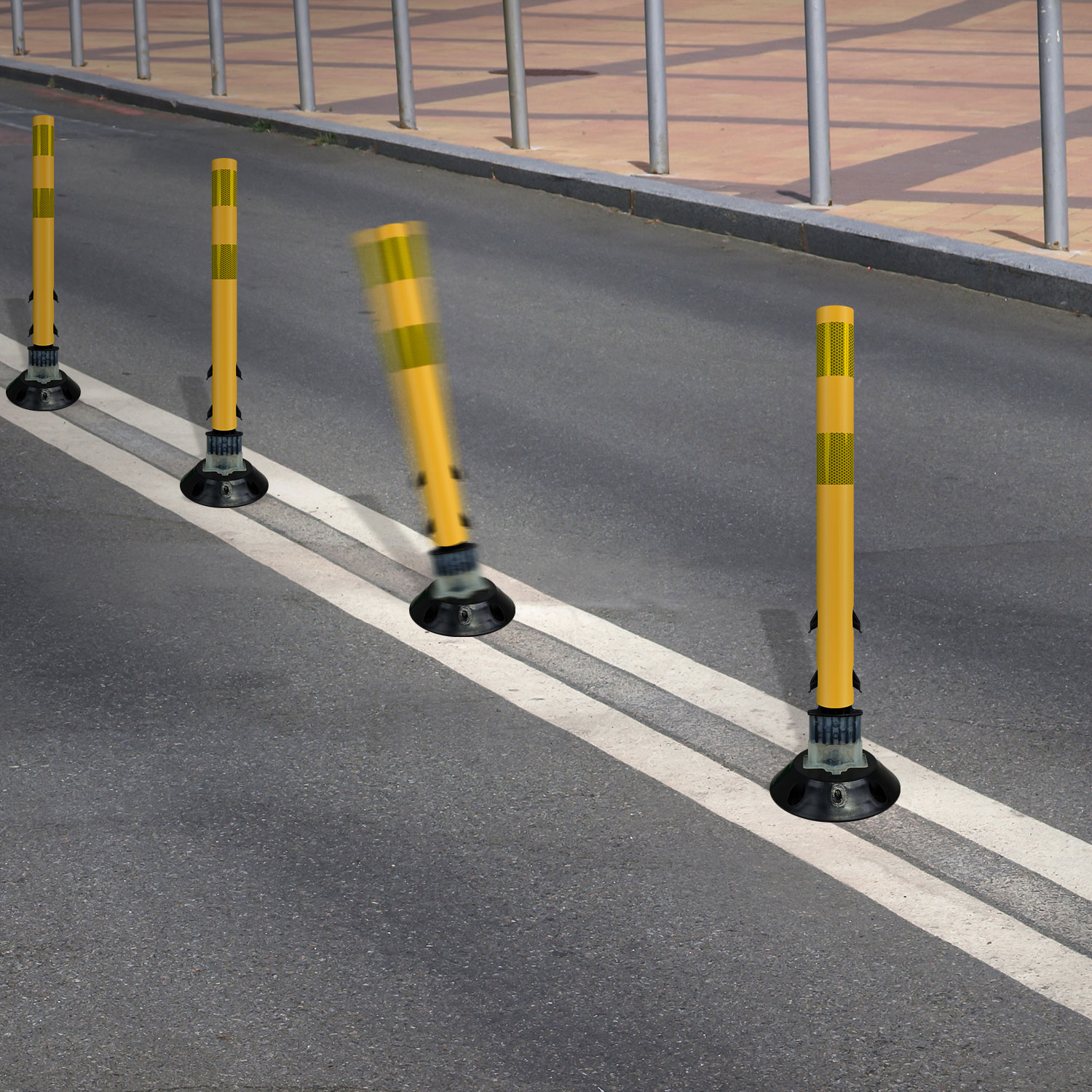 Yellow Flexstake Surface Mount Tubular Traffic Delineator