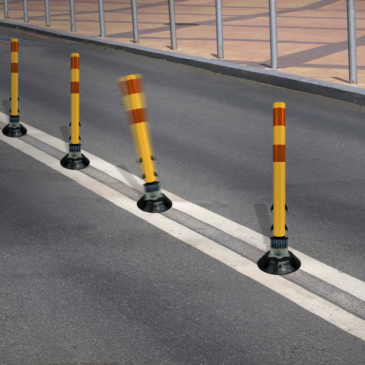 Yellow Flexstake Surface Mount Tubular Traffic Delineator